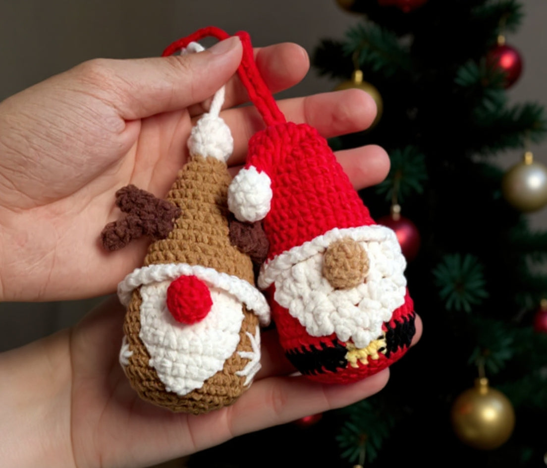 Motif de nains de Noël et de rennes | Décoration / Porte-clés