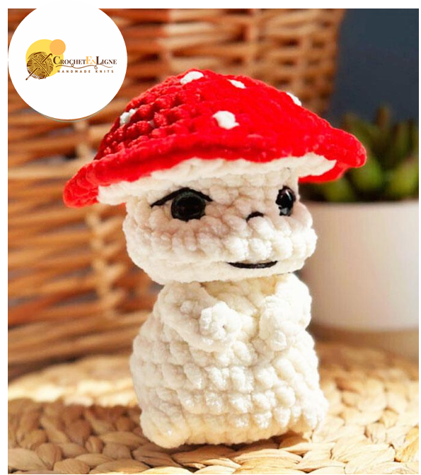 Modèle de crochet pour poupée champignon bébé, étape par étape