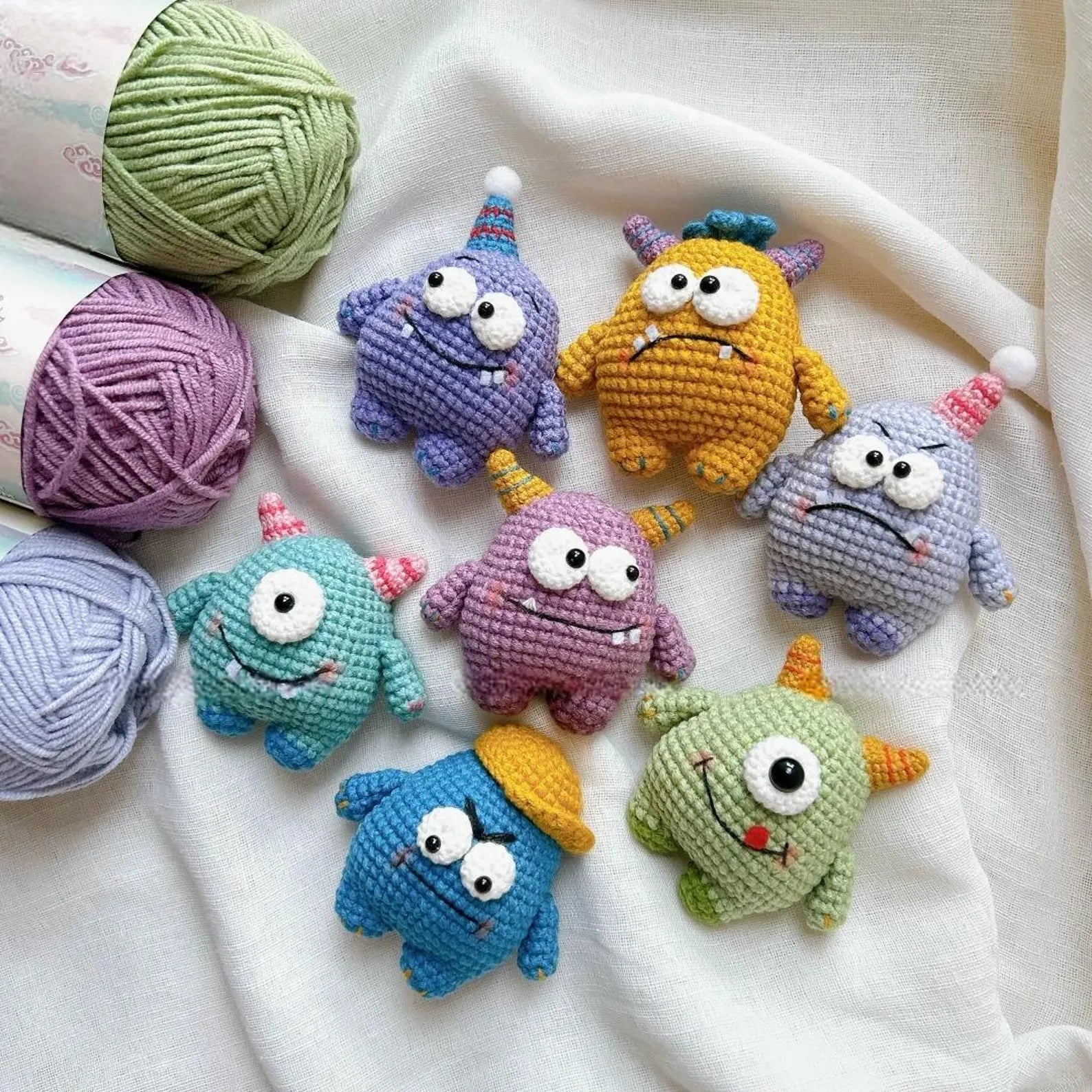 Patron PDF de mini-monstres au crochet | Tutoriel crochet pour Halloween