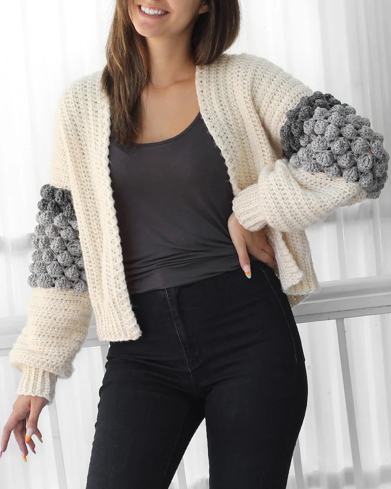 Modèle de crochet - NAOMI | Modèle de crochet pour femme | Modèle de pull à pompons